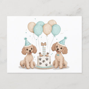 Geburtstags Standard Pudel Hunde Postkarte