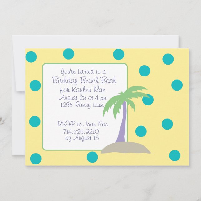 Geburtstags-Strand-Schlag-Einladungen Einladung (Vorderseite)