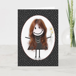 Geburtstags-Strichmännchen Girl for Friend Karte
