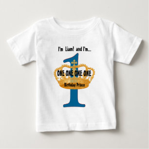 Geburtstags-T-Shirt für eine einjährige blaue Gold Baby T-shirt