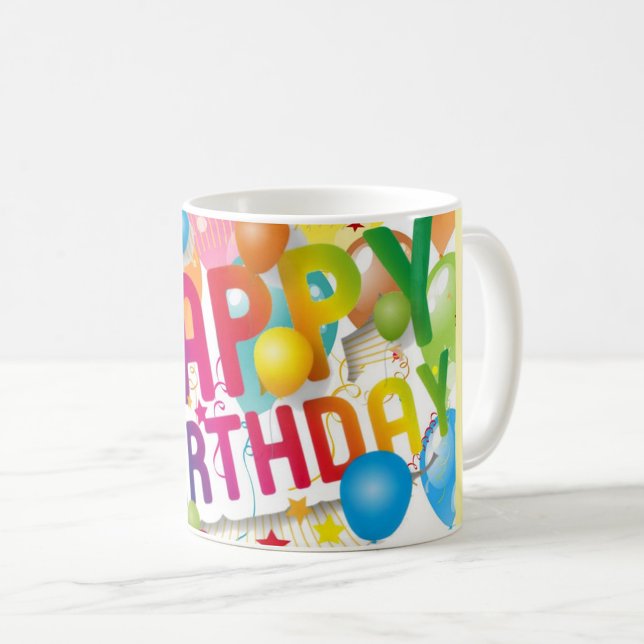 Geburtstags-Tasse Kaffeetasse (Bold colorful birthday design!)