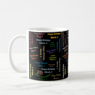 Geburtstags-Tasse März, 3 Kaffeetasse