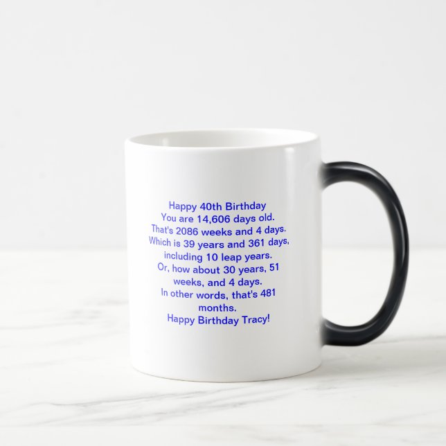 Geburtstags-Tasse Verwandlungstasse (Rechts)