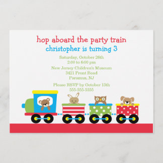 Geburtstags-Tierzug-Geburtstags-Einladung Einladung