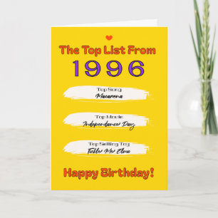 Geburtstags-Top-Liste 1996 Karte