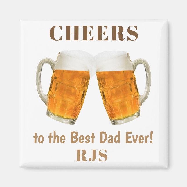 Geburtstags-Vater-Weltbeste jemals-Monogramm Magnet (Vorne)