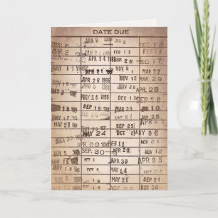 Geburtstags-Vintage-Bibliothekskarte Karte