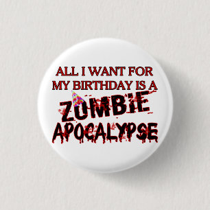Geburtstags-Zombie-Apokalypse Button