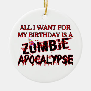 Geburtstags-Zombie-Apokalypse Keramikornament