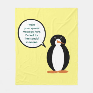 Geburtstagsanzug sprechende Ms. Penguin Personalis Fleecedecke