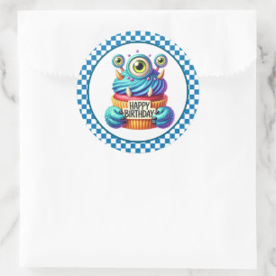 Geburtstagsaufkleber für Cupcakes Runder Aufkleber