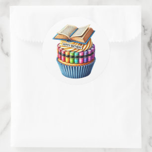 Geburtstagsaufkleber für Cupcakes Runder Aufkleber