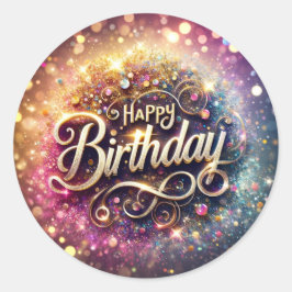 Geburtstagsaufkleber Runder Aufkleber