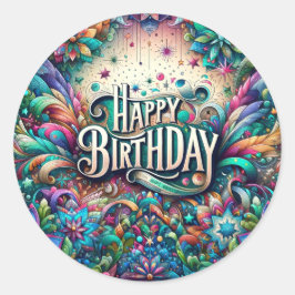 Geburtstagsaufkleber Runder Aufkleber