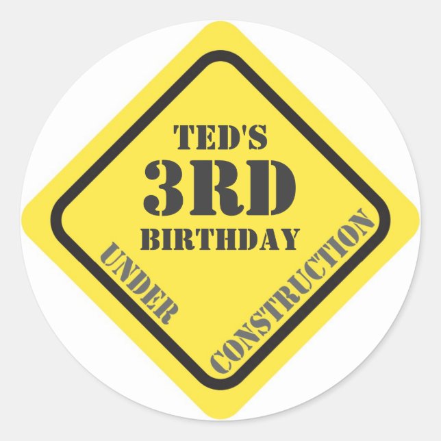 Geburtstagsaufkleber Runder Aufkleber (Vorderseite)