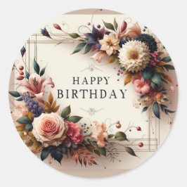 Geburtstagsaufkleber Runder Aufkleber