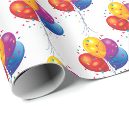 Geburtstagsballon auf weiß geschenkpapier