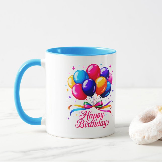 Geburtstagsballon Tasse (Mit Donut)