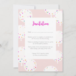 Geburtstagsballons Rosa Einladungskarte