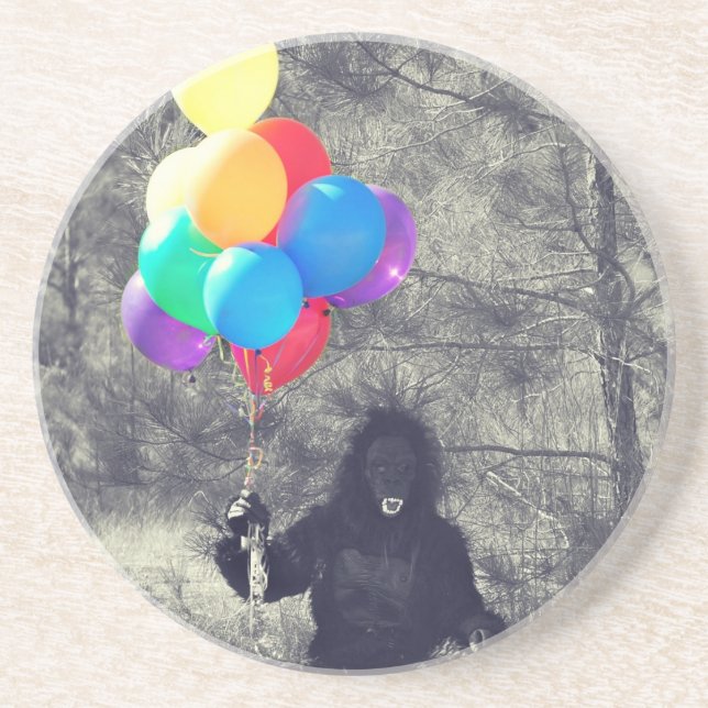 Geburtstagsballons Sandstein Untersetzer (Vorne)