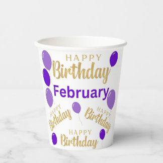 Geburtstagsbecher im Februar Pappbecher
