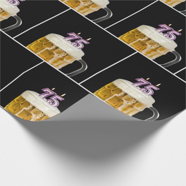 Geburtstagsbier-Tasse mit Kerzen Geschenkpapier (Ecke)