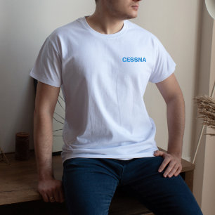 Geburtstagsblauer Cessna Einfach Modern Luftfahrt Besticktes T-Shirt