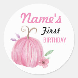 Geburtstagsblume Mädchen Pumpkin Pink Sticker jede