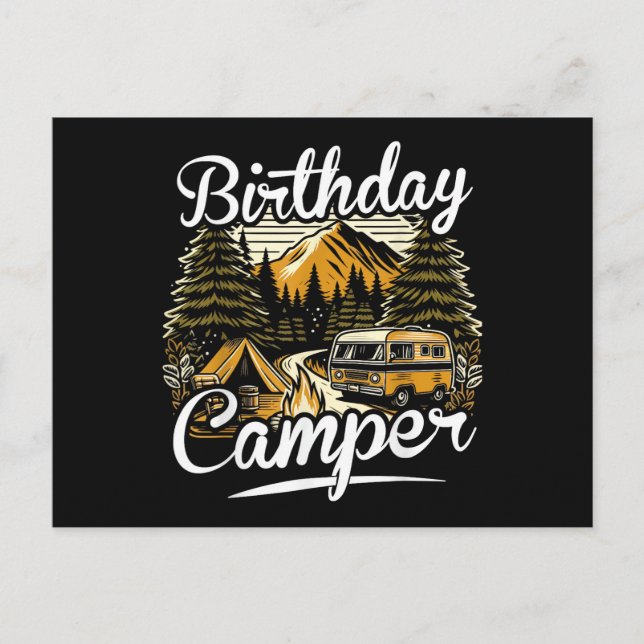 Geburtstagscamper Camping Postkarte (Vorderseite)
