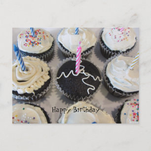 Geburtstagscupcakes Postkarte
