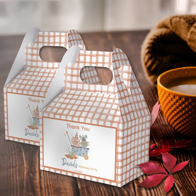 Geburtstagsdekor von Nutztieren Geschenkschachtel (Farm Animal Thank You Party Favor Box)