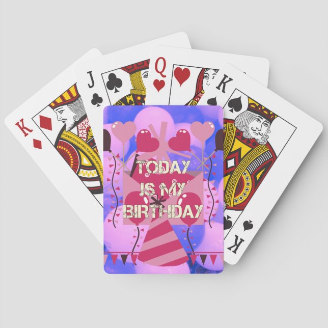 Geburtstagsdesign: Heute ist mein Geburtstag Spielkarten (Rückseite)