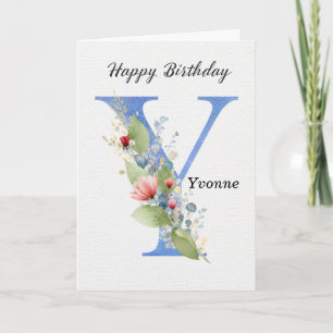 Geburtstagsdesign mit Buchstabe Y, individuellem N Karte
