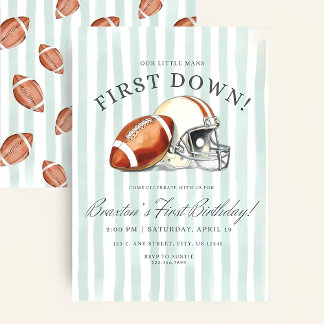 Geburtstagseinladung First Down, bearbeitbare Foot Einladung