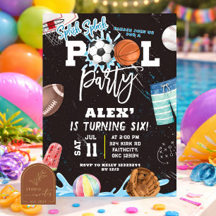 Geburtstagseinladung für alle Sportarten Poolparty Einladung