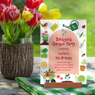 Geburtstagseinladung für eine Gartenparty im Hinte Einladung