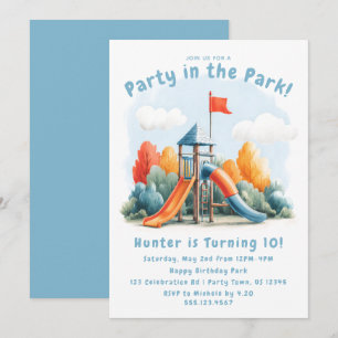 Geburtstagseinladung Kinderparty im Park Einladung