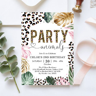 Geburtstagseinladung Leopard Girl Party Animal Einladung