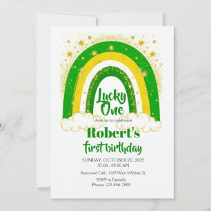 Geburtstagseinladung 'Lucky One', Shamrock-Geburts Einladung