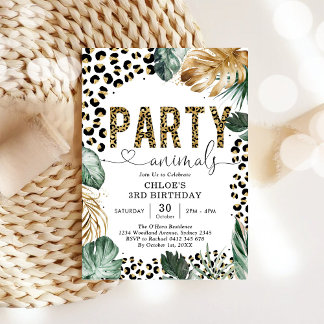 Geburtstagseinladung Party Animal Leopard Boy Einladung