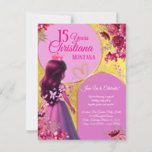 Geburtstagseinladung Prinzessin – Personalisierter Postkarte