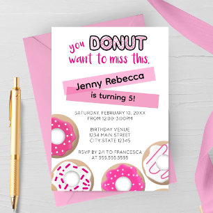 Geburtstagseinladung rosa Donut Einladung