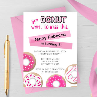 Geburtstagseinladung rosa Donut Einladung