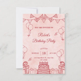Geburtstagseinladung RSVP Karte