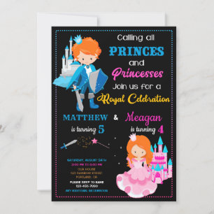 Geburtstagseinladung von Prinzessin und Prinzessin Einladung