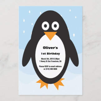 Geburtstagseinladung zu Pinguin-Themen Einladung