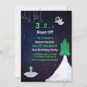 Geburtstagseinladung zum Weltraumfest Einladung