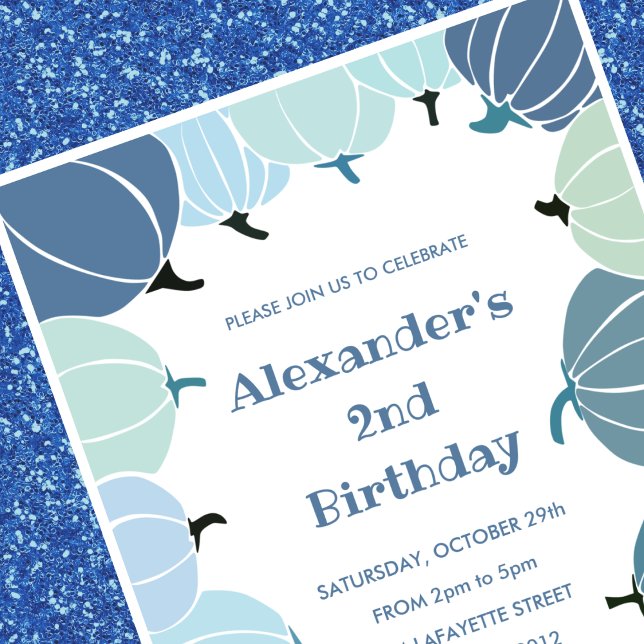 Geburtstagseinladungen niedlicher Kürbis Einladung (Halloween-2nd-birthday-invitations-cute-pumpkin-1)