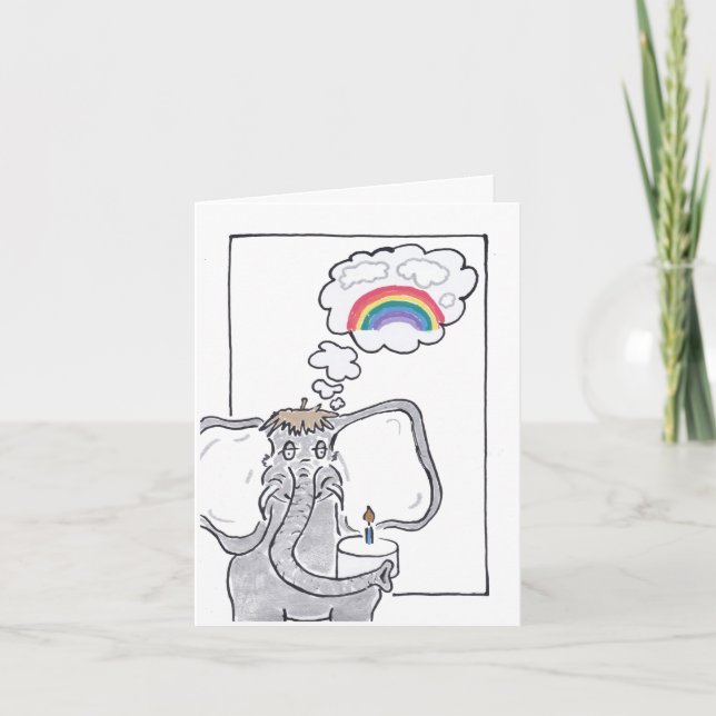 Geburtstagselephant, Erinnerungen Grußkarte Karte (Vorderseite)