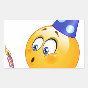 Geburtstagsemoji Rechteckiger Aufkleber